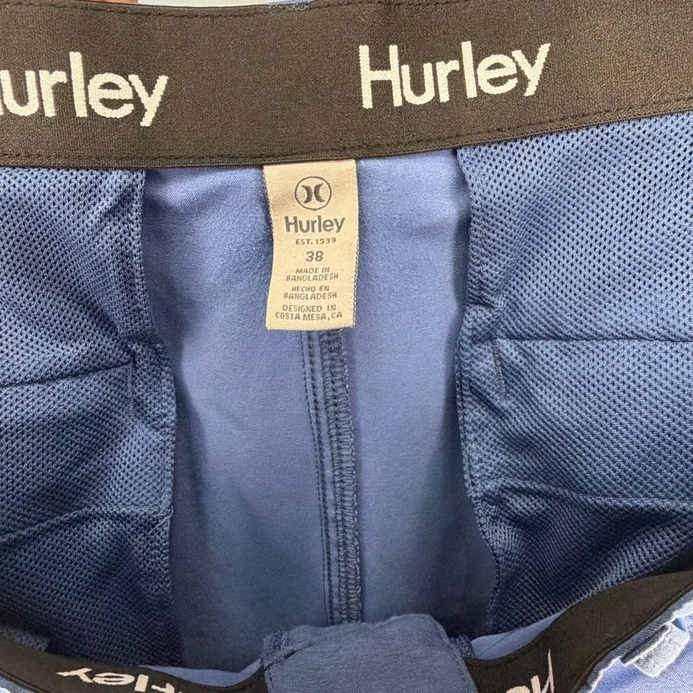 Hurley Mens Hybrid Spacedye Walk Shorts Blue Stretch Mesh Lined Size 38 0287